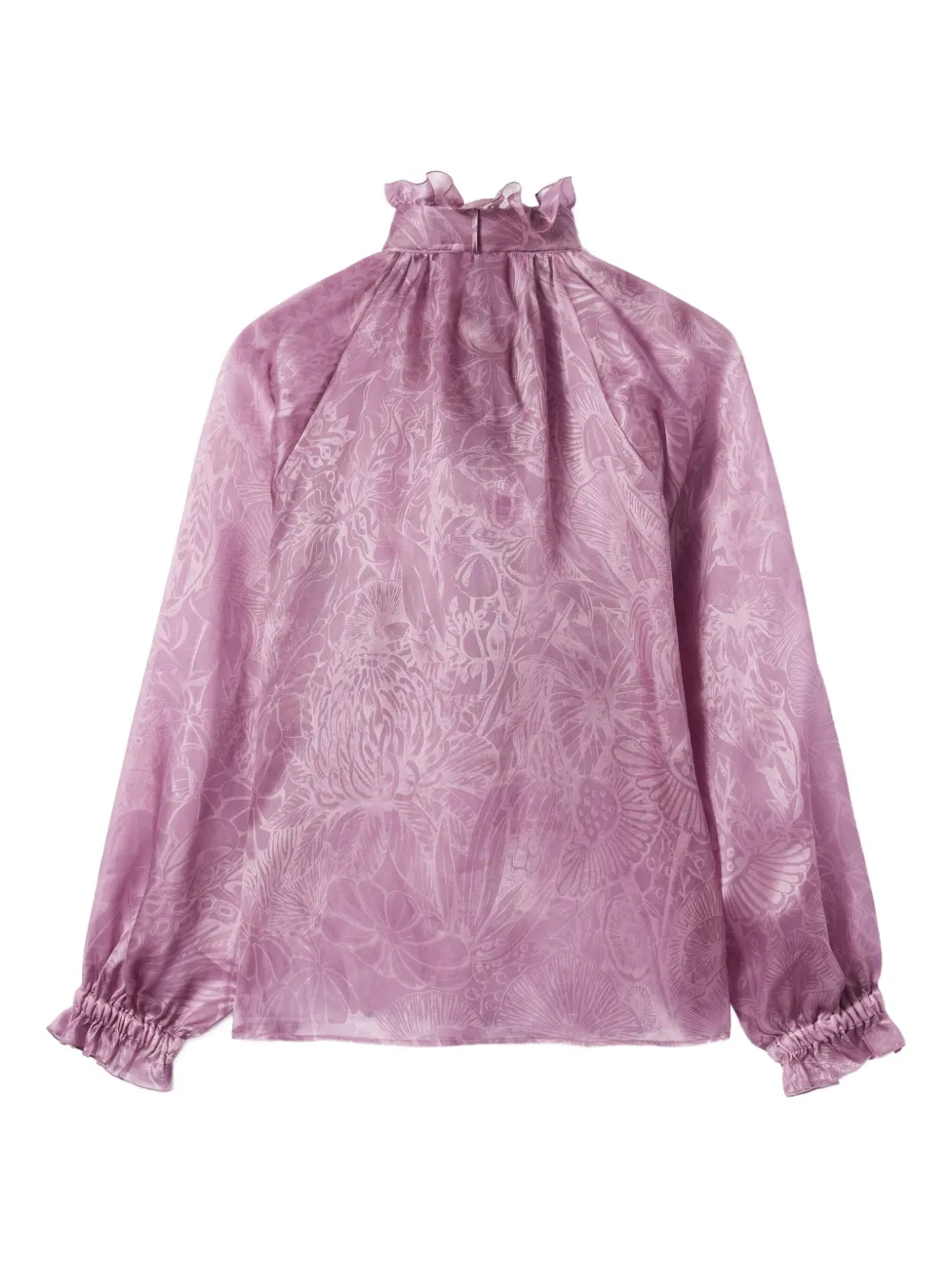 La DoubleJ Cerere blouse met ruches en hoge hals Roze