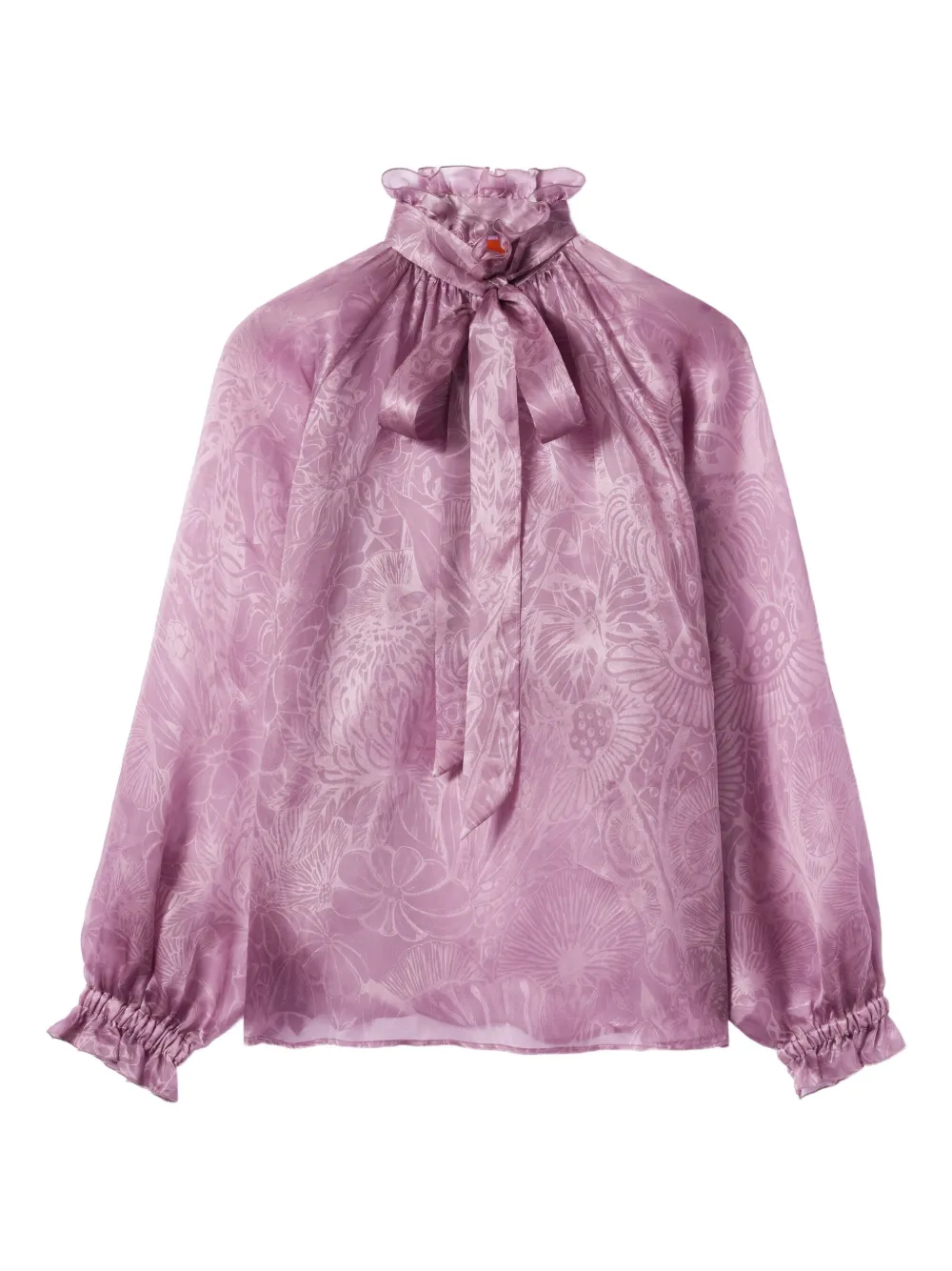 La DoubleJ Cerere blouse met ruches en hoge hals Roze