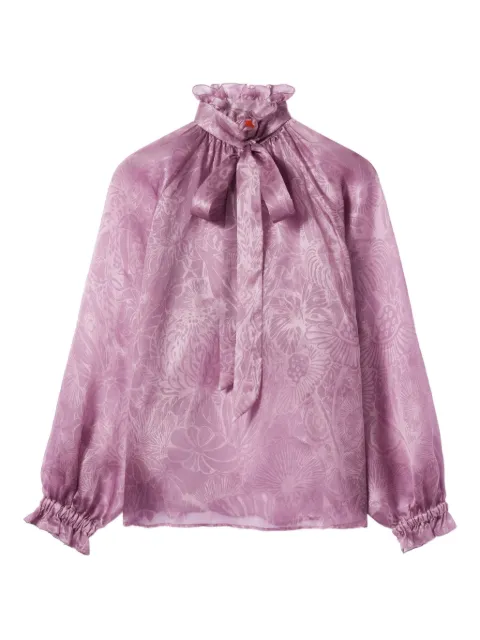 La DoubleJ Cerere ruffled high-neck blouse