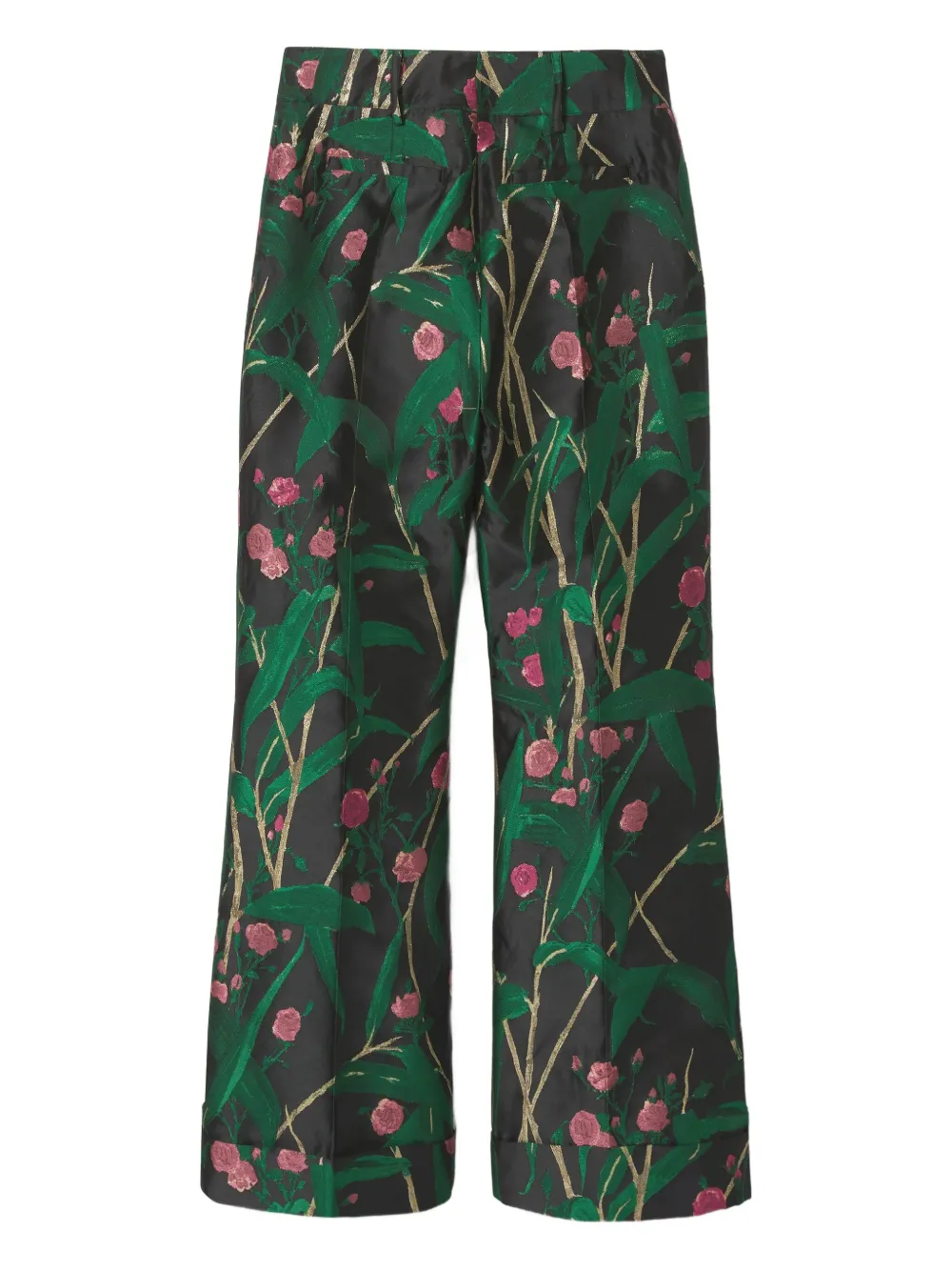 La Doublej Hendrix Pants Bamboo Jacquard Black In Green