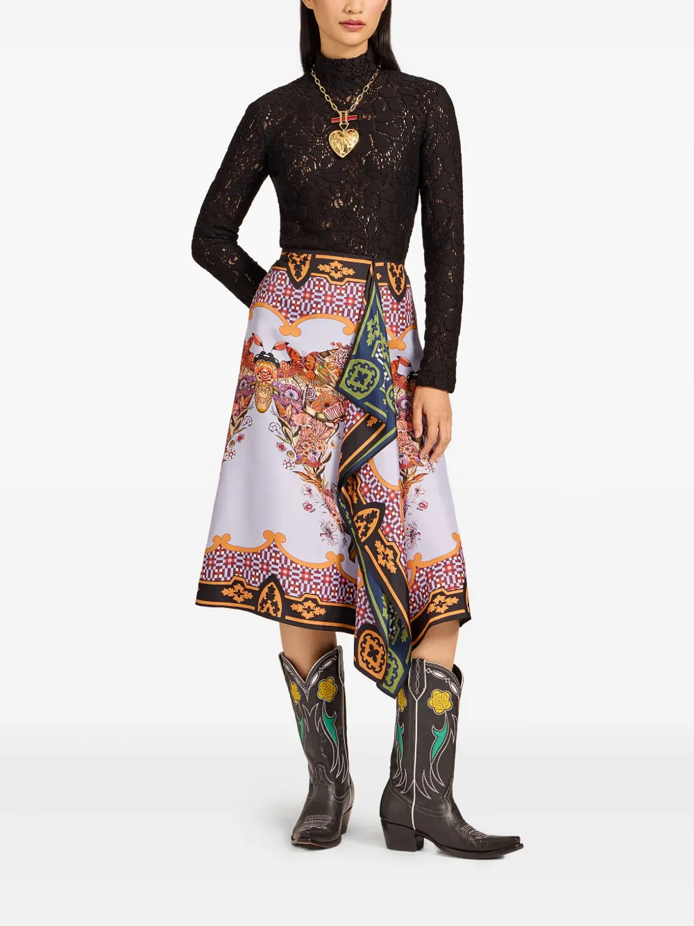 La DoubleJ Scarf rok met ruches - Blauw