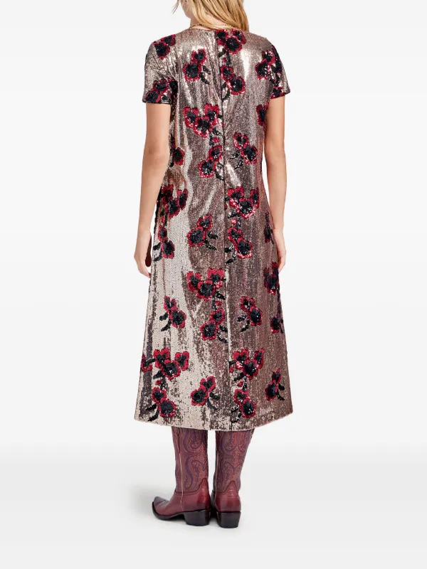 la double j sequin dress La DoubleJ Suitcase Floral Sequined Mini Dress