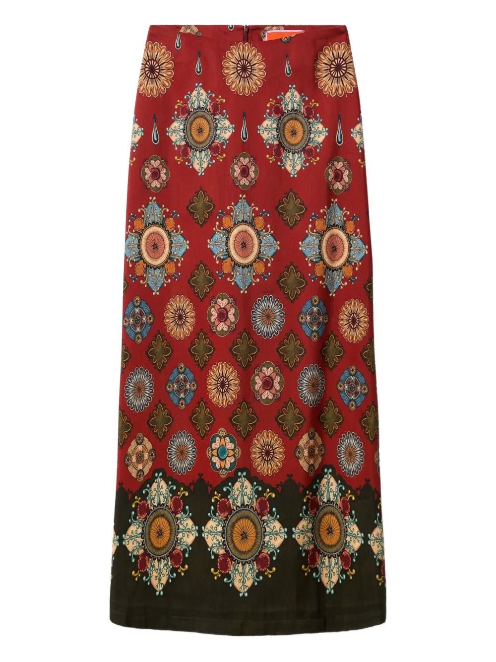 La Doublej A-long Skirt Nucleus Placee Rust In Red