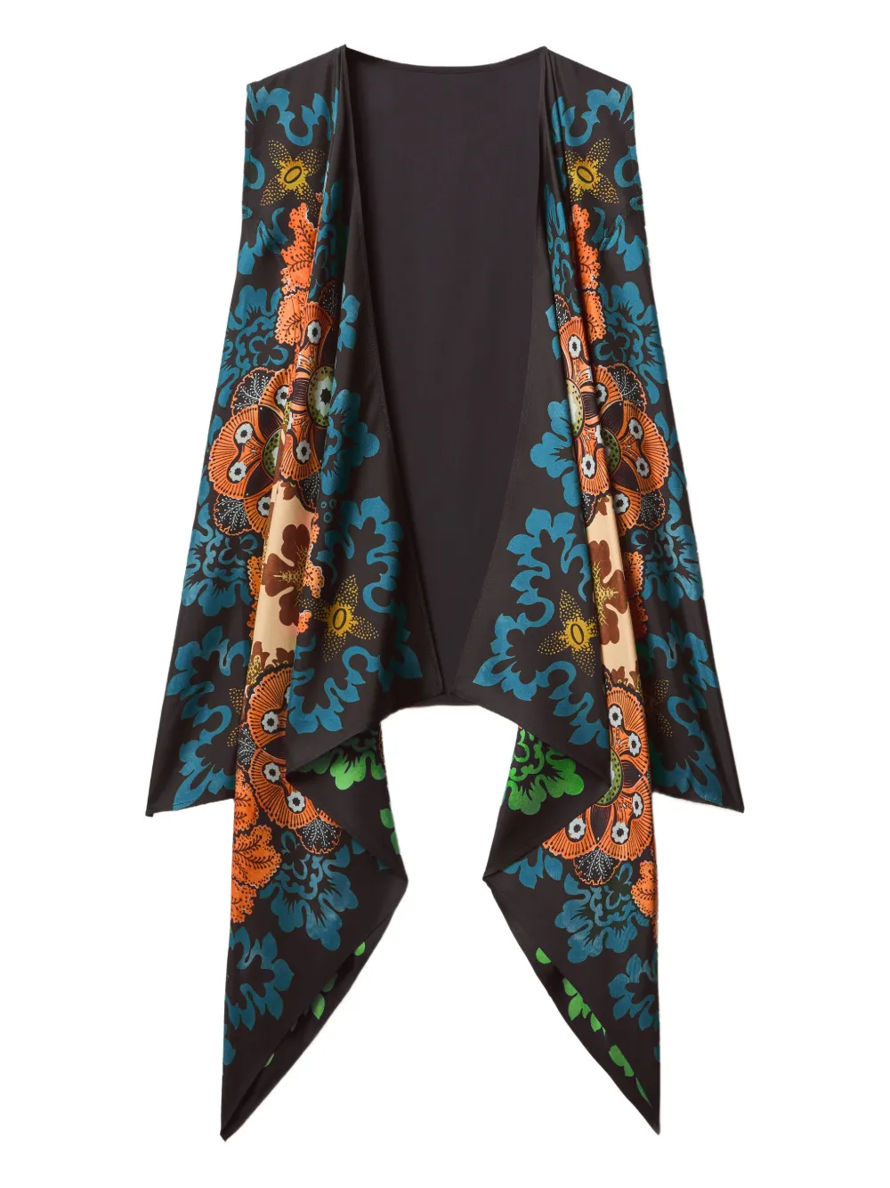 La Doublej Floral-print Reversible Gilet In Blue