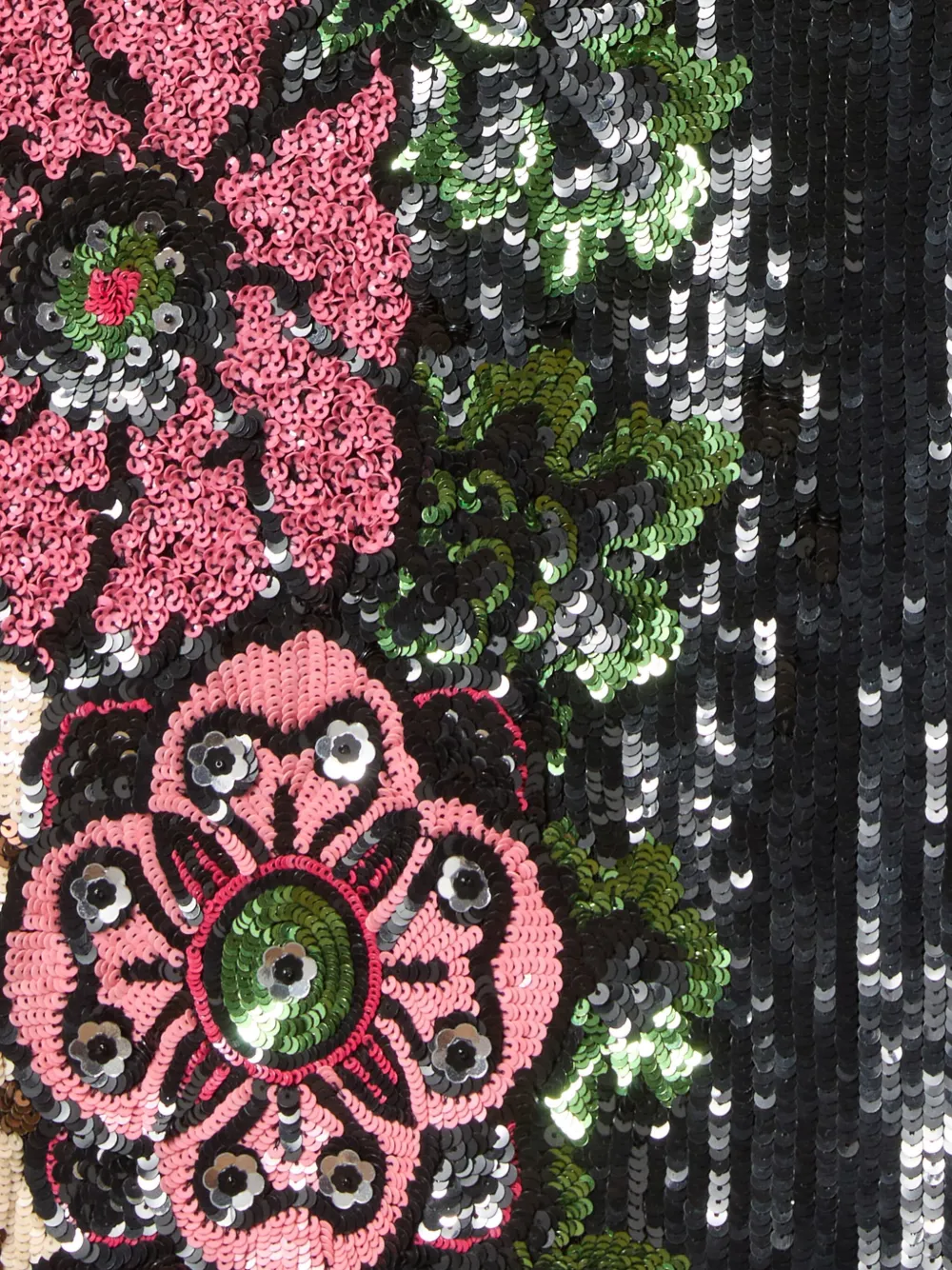 La DoubleJ Maxi-jurk met geborduurde pailletten en bloemenprint Zwart