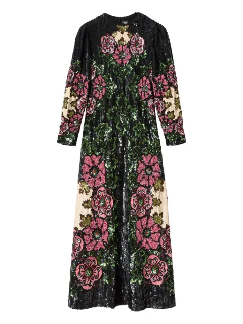 La DoubleJ vestido largo bordado con lentejuelas