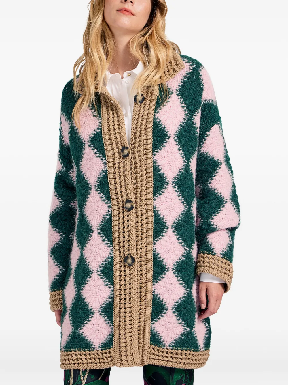 La DoubleJ diamond-pattern cardigan | Cardigans | Image 2