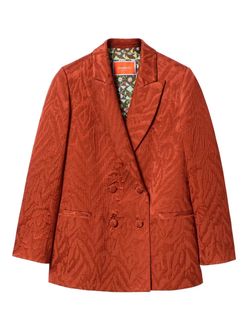 textured double-breasted jacket