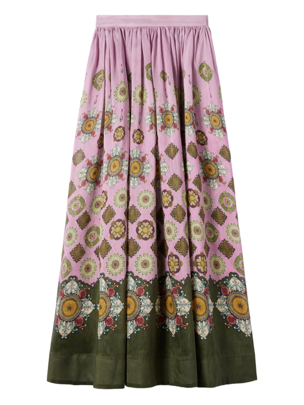 La DoubleJ Maxi-rok met bloemenprint Roze