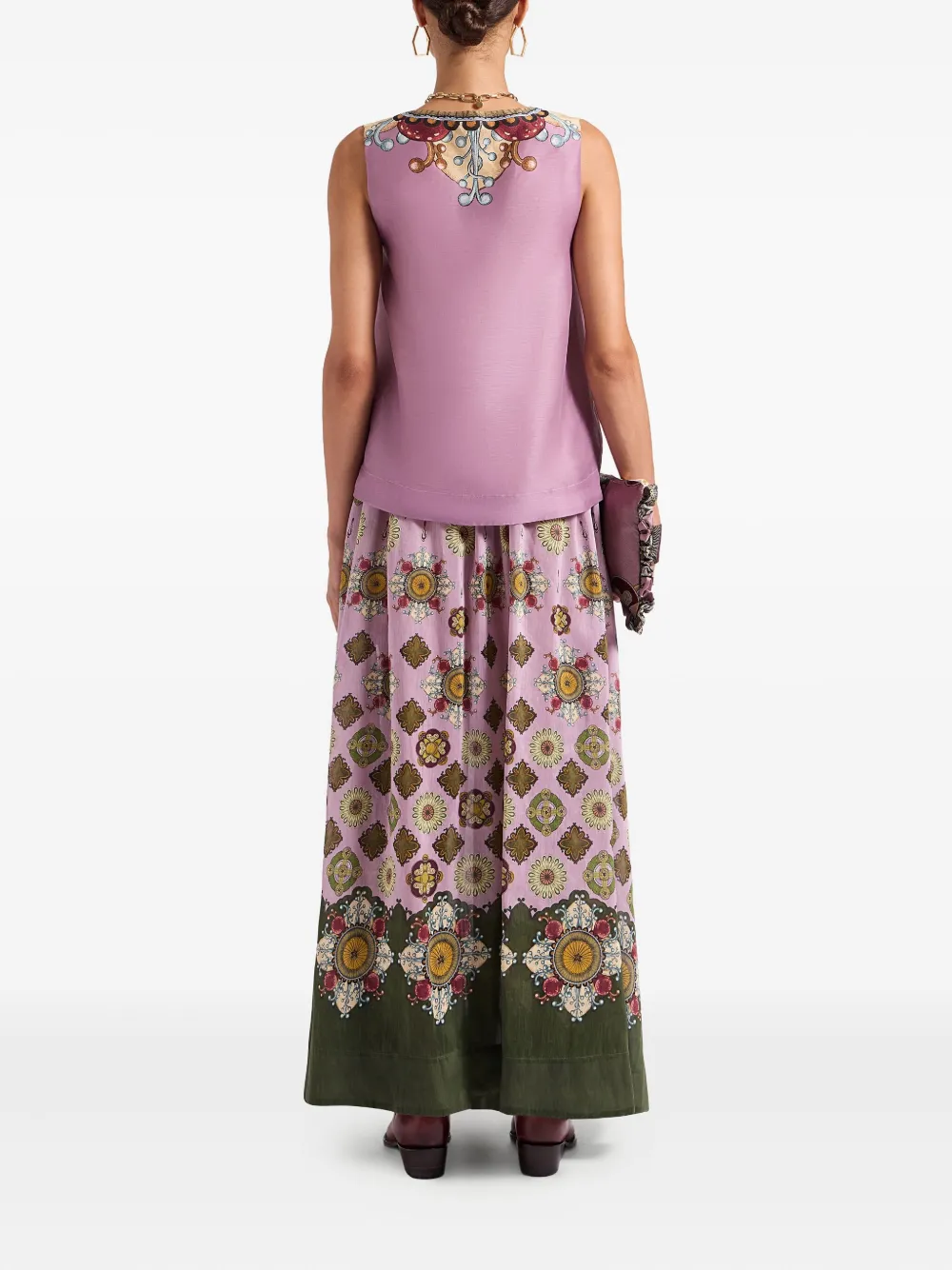 La DoubleJ Maxi-rok met bloemenprint Roze