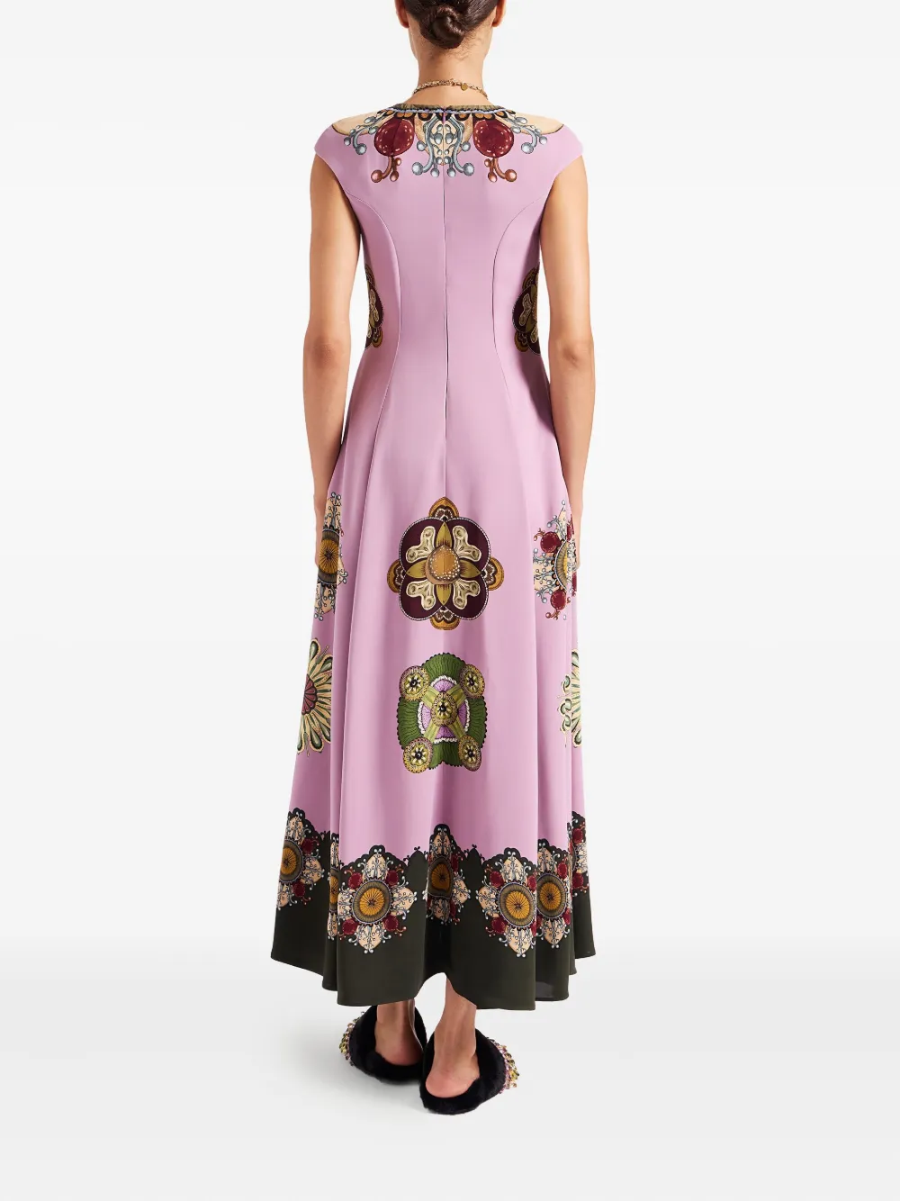 La DoubleJ Park Ave midi-jurk met print Roze