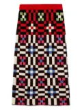 La DoubleJ Byte geometric-pattern knit skirt - Red