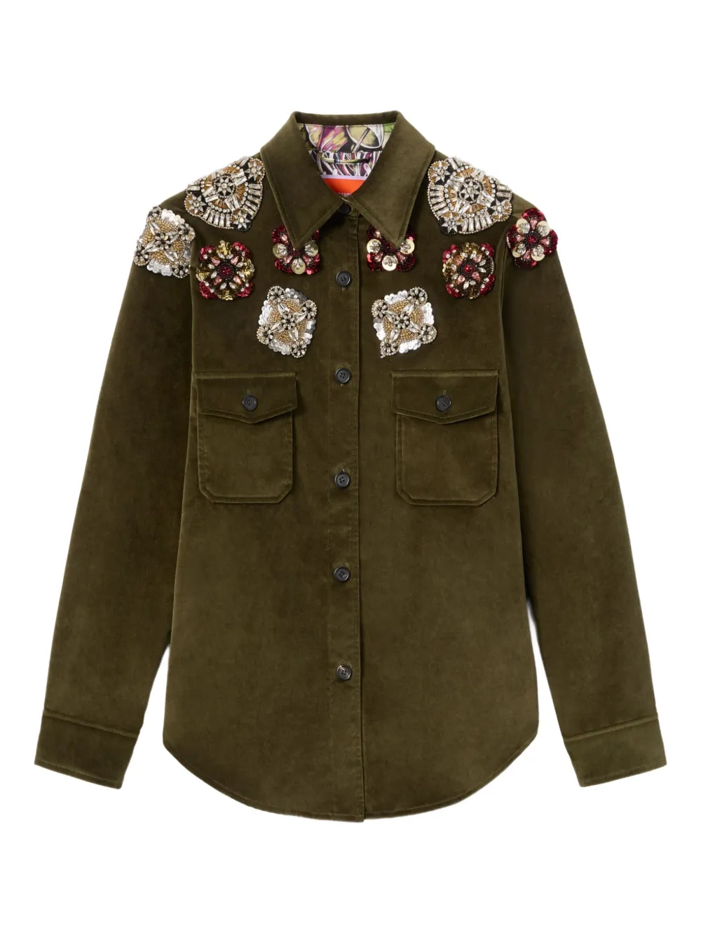 La DoubleJ BTYB embroidered velvet jacket - Green