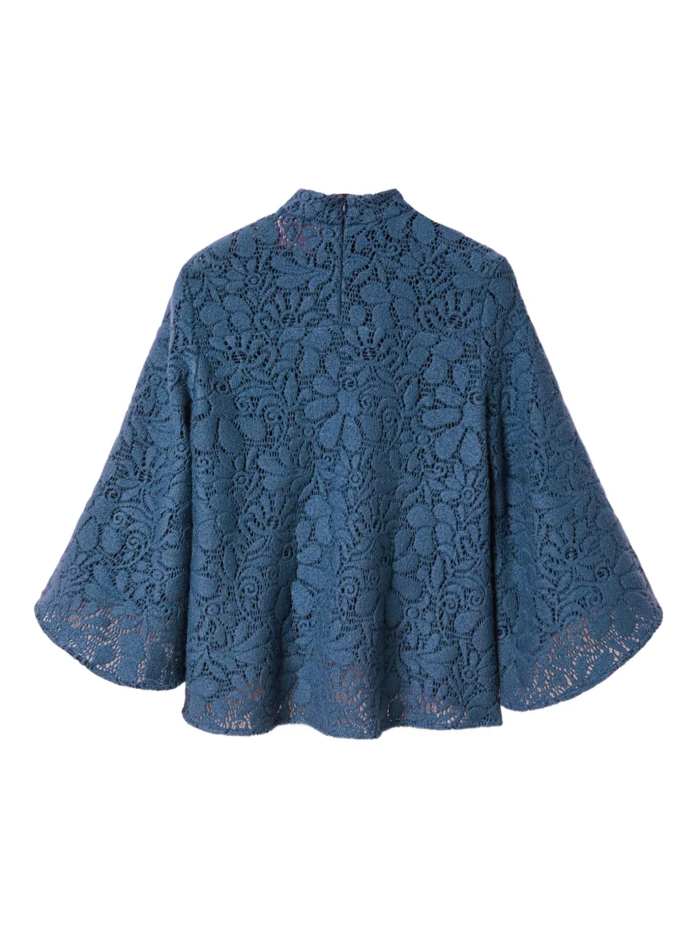 La DoubleJ Blouse met bloemenpatroon en kant Blauw