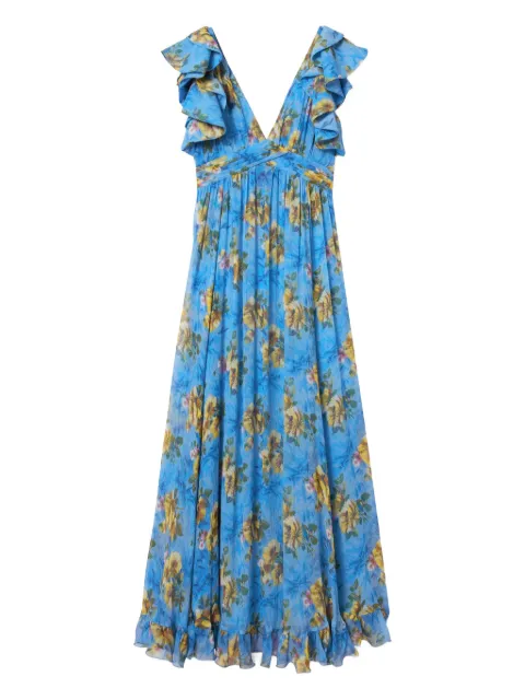 La DoubleJ ruffled-details floral-print maxi dress