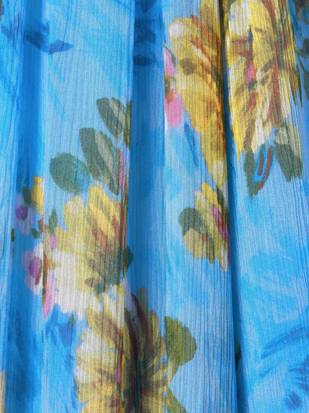 La DoubleJ Maxi-jurk met bloemenprint en ruches Blauw