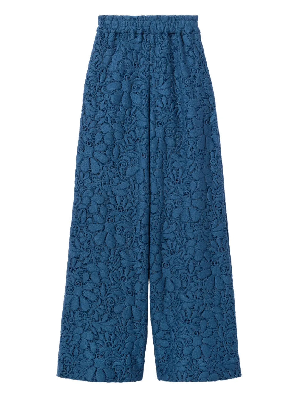 La DoubleJ floral-pattern lace trousers | Blue | Image 1