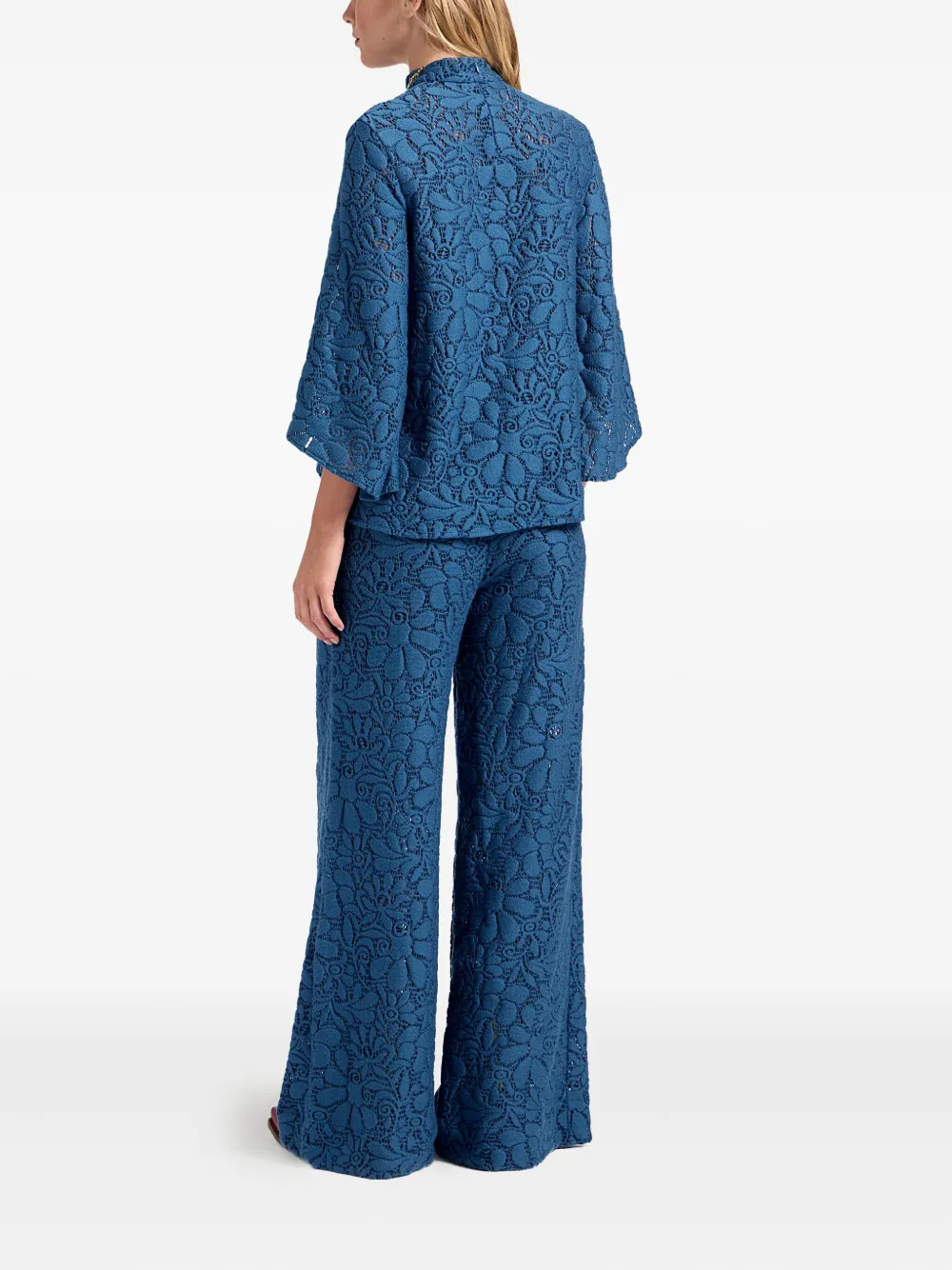 La DoubleJ Broek met bloemenpatroon Blauw