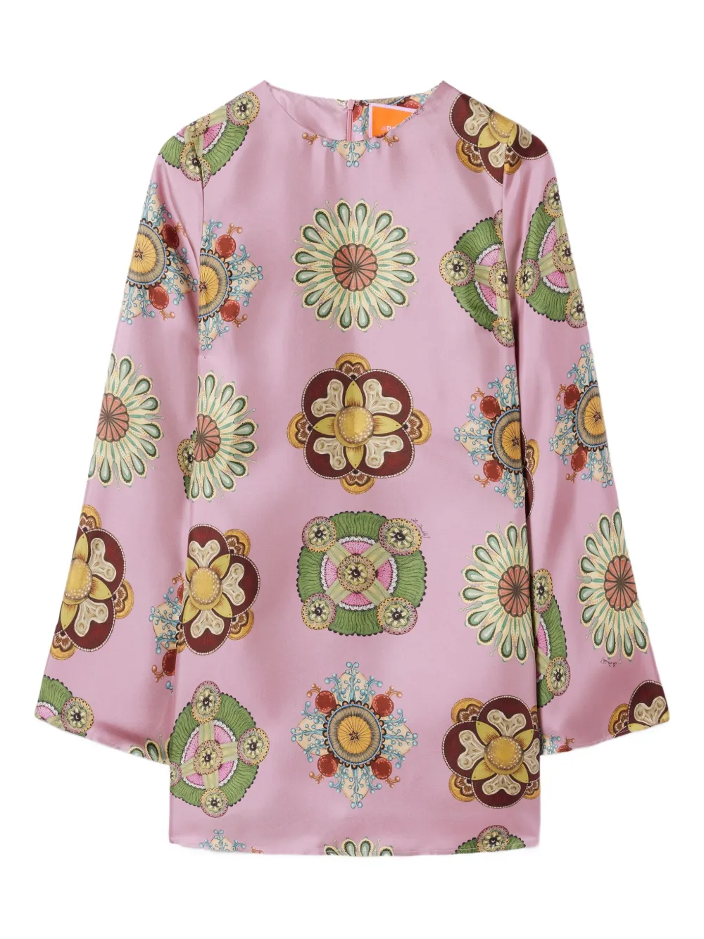 La Doublej Supremes Swing Silk Twill Minidress In Pink