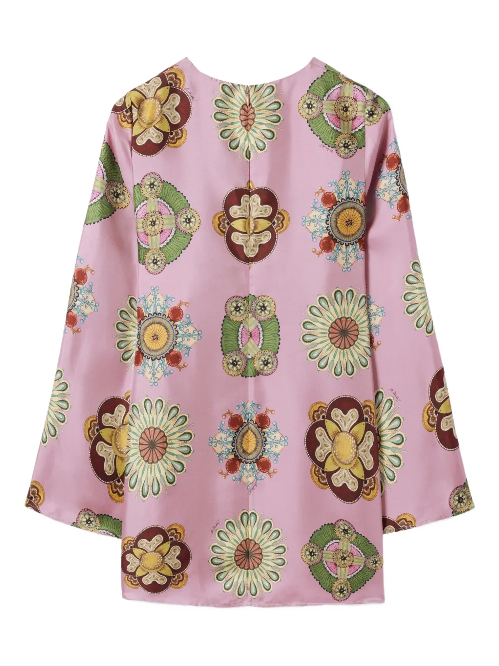 La Doublej Supremes Swing Silk Twill Minidress In Pink