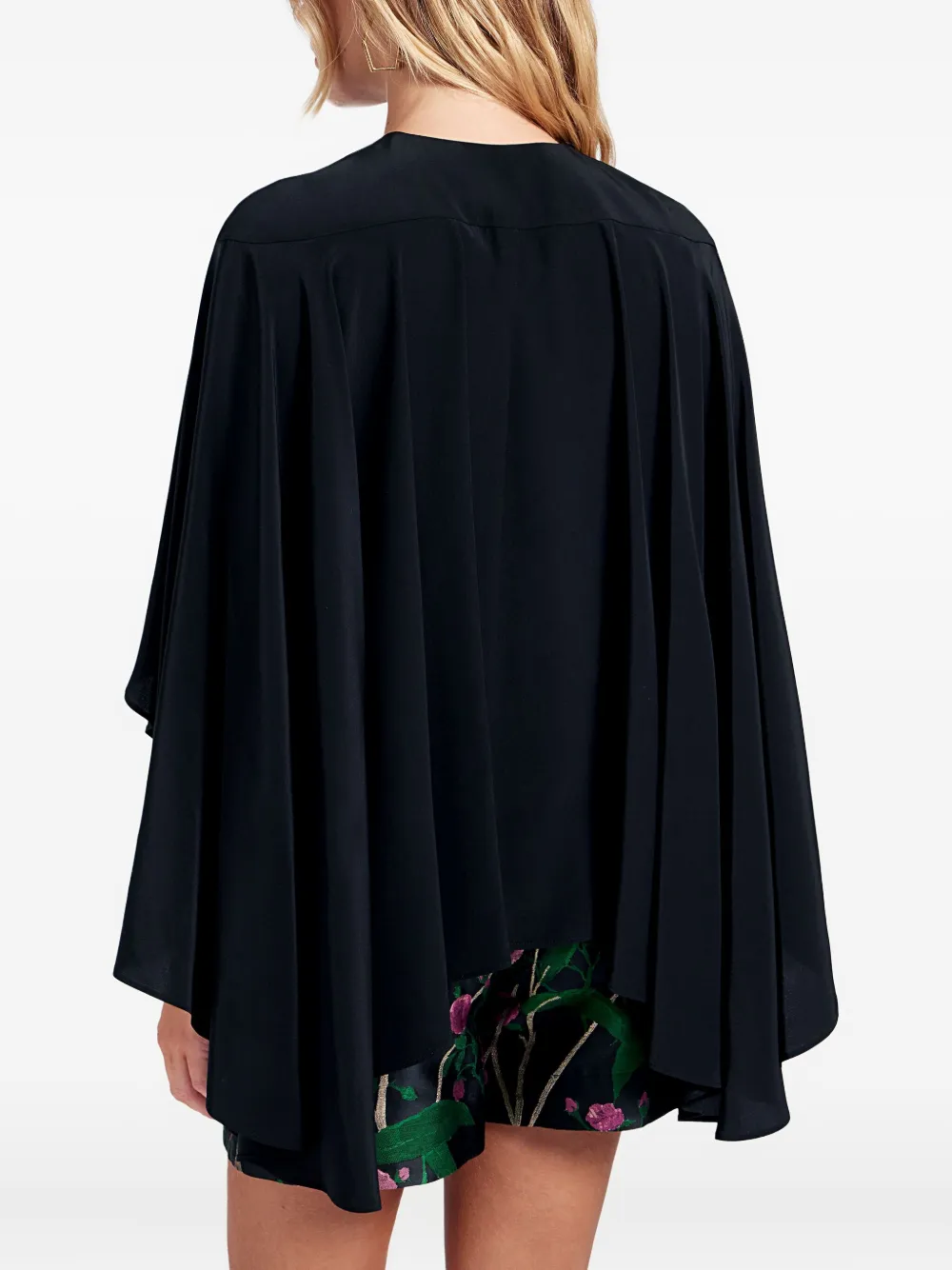 La DoubleJ Zijden blouse met ruches Zwart