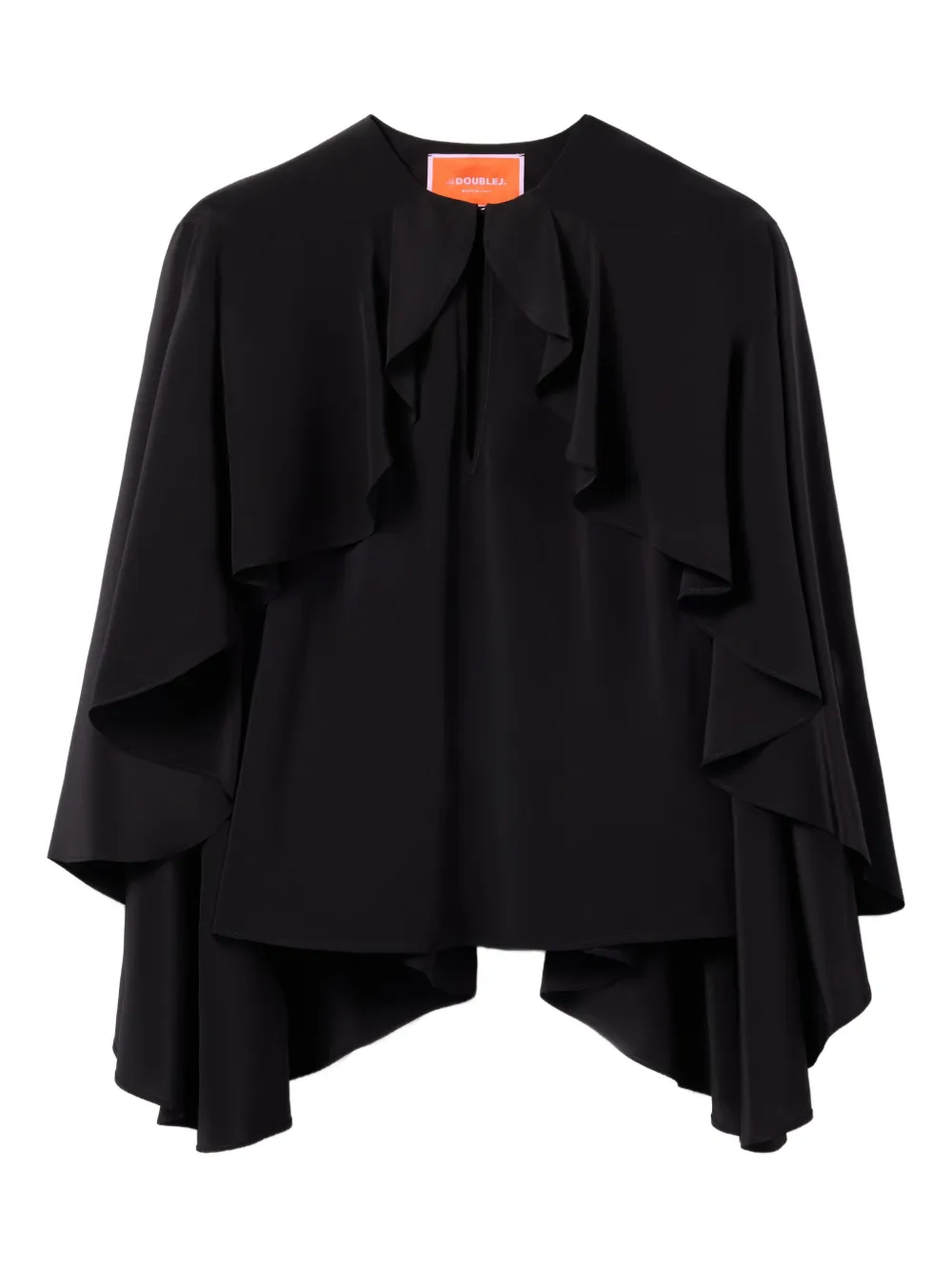 La DoubleJ ruffled silk blouse | Black | Image 1