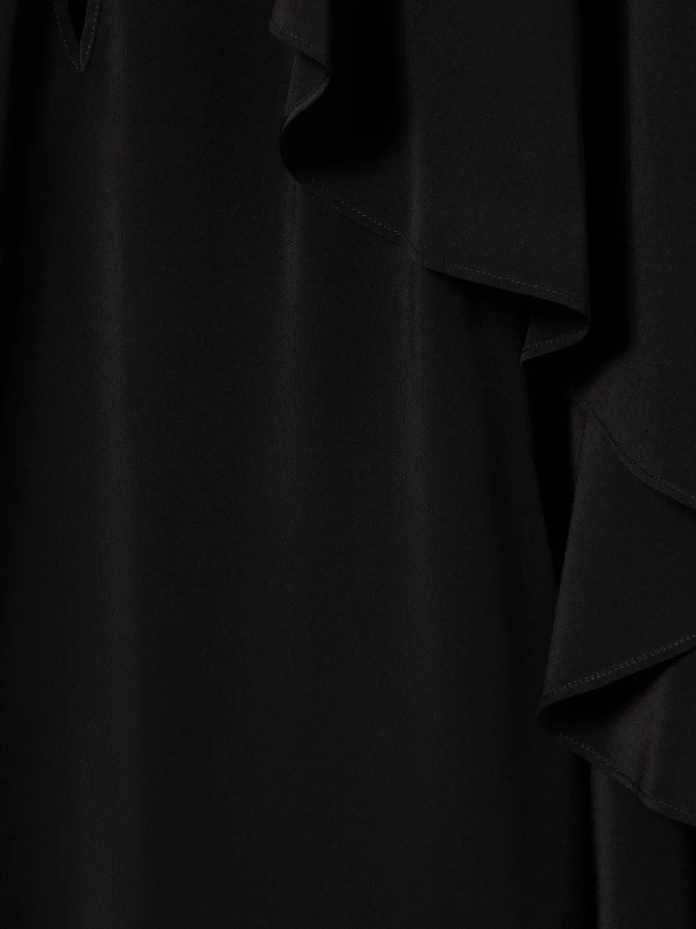 La DoubleJ Zijden blouse met ruches Zwart