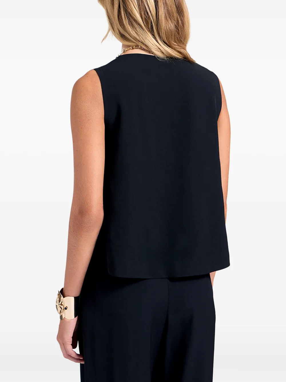 La Doublej Embroidered V Neck Scala Top Crystal Chiffon Embroidery In White