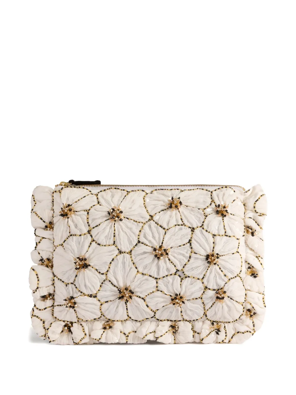 La DoubleJ floral-embroidery clutch bag | White | Image 1
