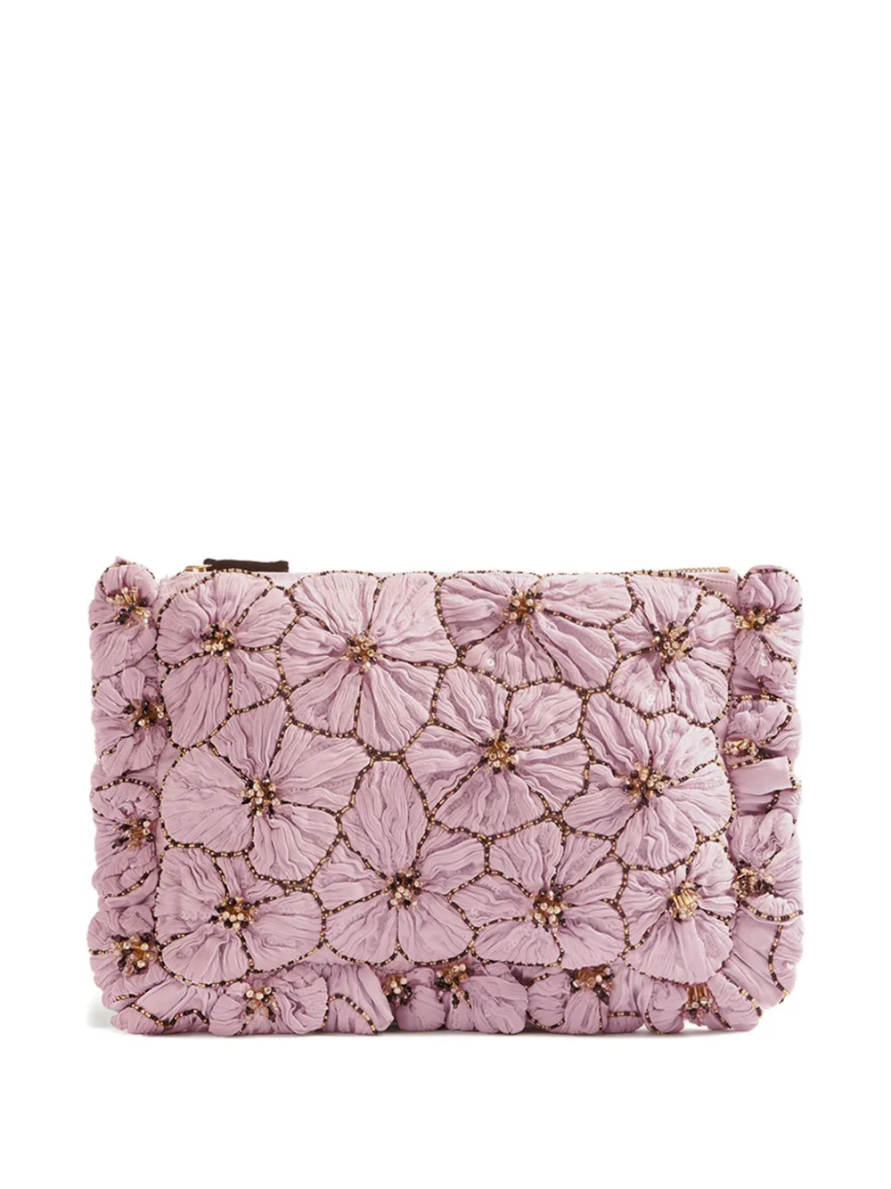 La DoubleJ floral-embroidery clutch bag | Pink | Image 1
