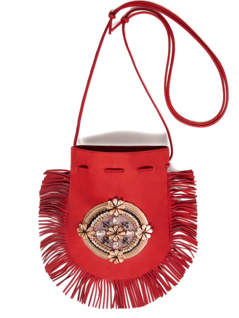 La DoubleJ fringed-edge clutch bag | Red | Image 1