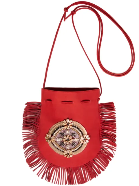 La DoubleJ Clutch com acabamento de franjas