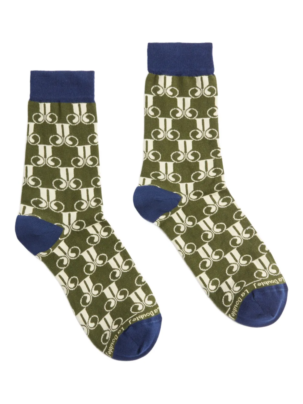 La DoubleJ monogram cotton-blend socks - Blu