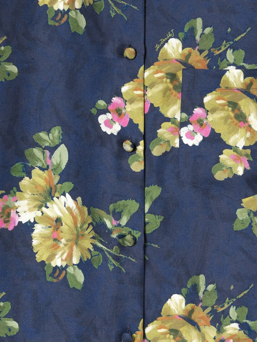 La DoubleJ Blouse met knoopsluiting en bloemen Blauw