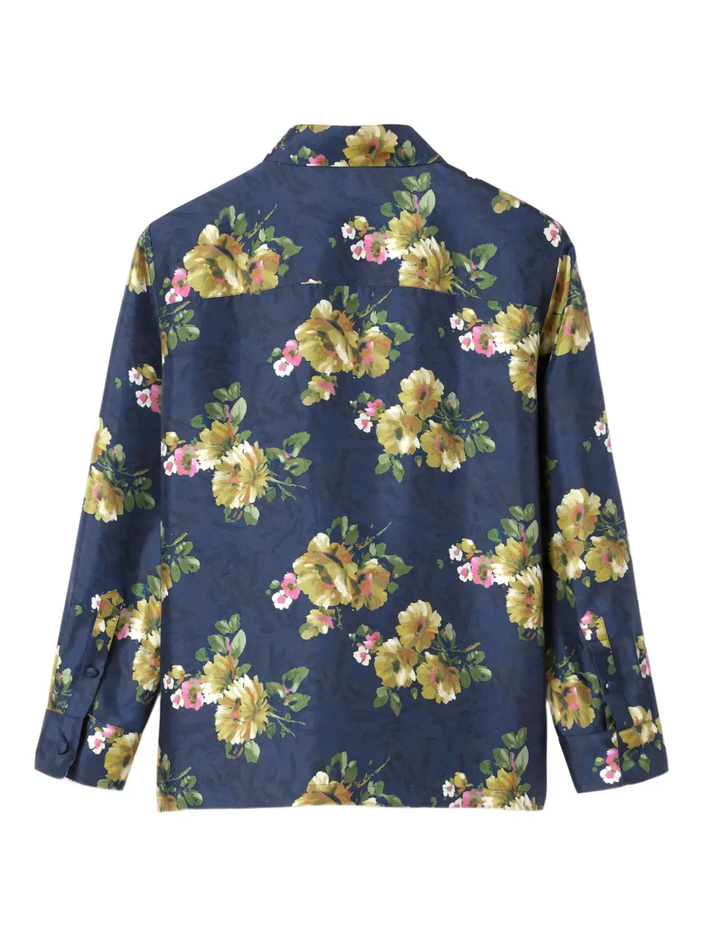 La DoubleJ Blouse met knoopsluiting en bloemen Blauw
