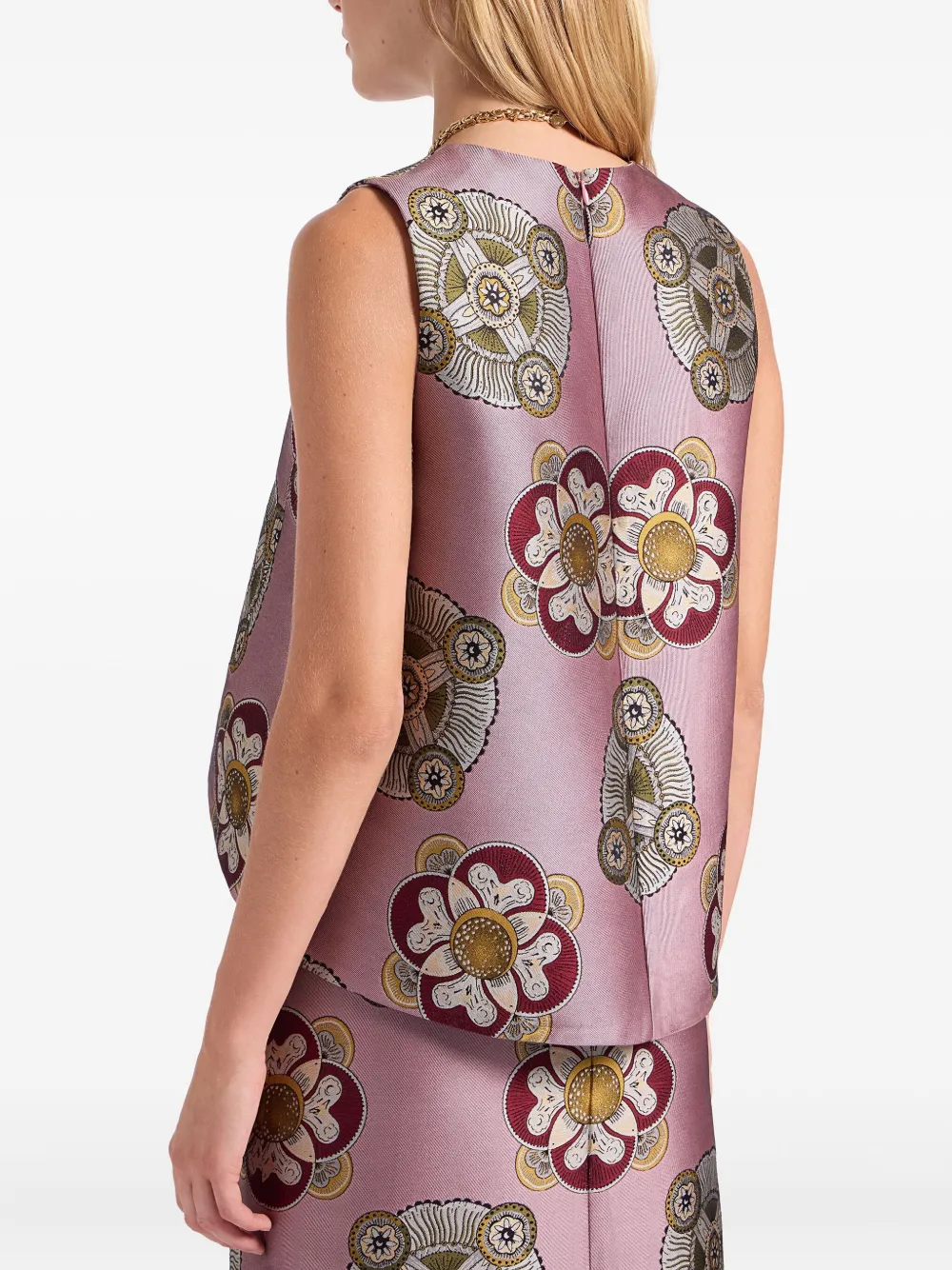 La DoubleJ Top met bloemenprint Roze