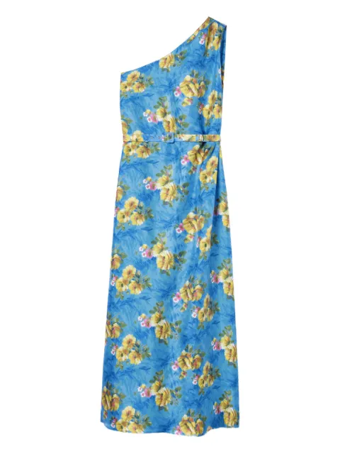 La DoubleJ Roy one-shoulder floral-print midi dress