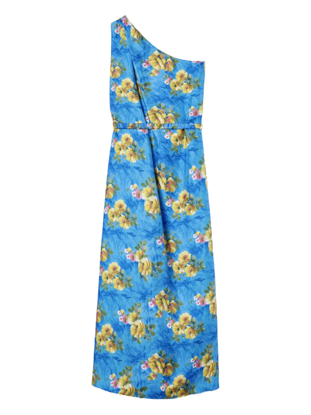La DoubleJ Roy asymmetrische midi-jurk met bloemenprint Blauw