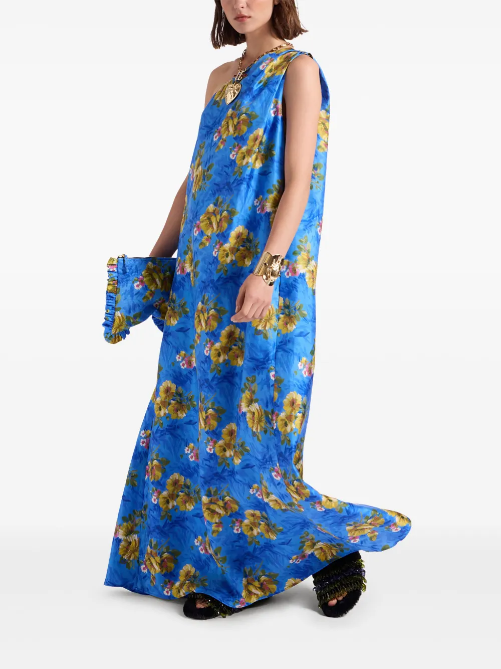 La DoubleJ Roy one-shoulder floral-print midi dress | Day Dresses | Image 2