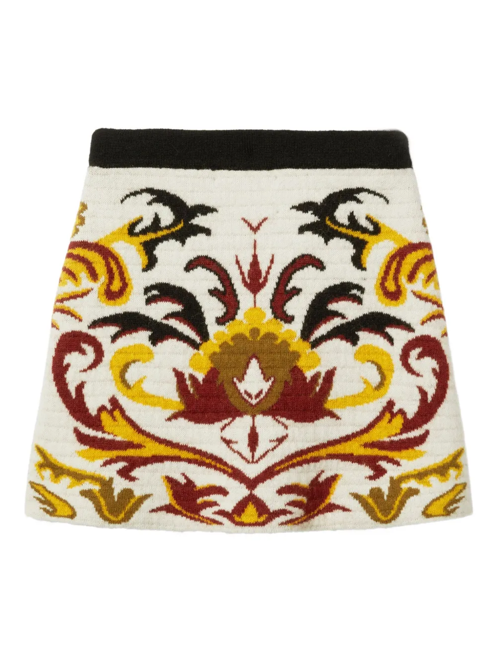 La DoubleJ Gebreide rok met bloemenprint Wit