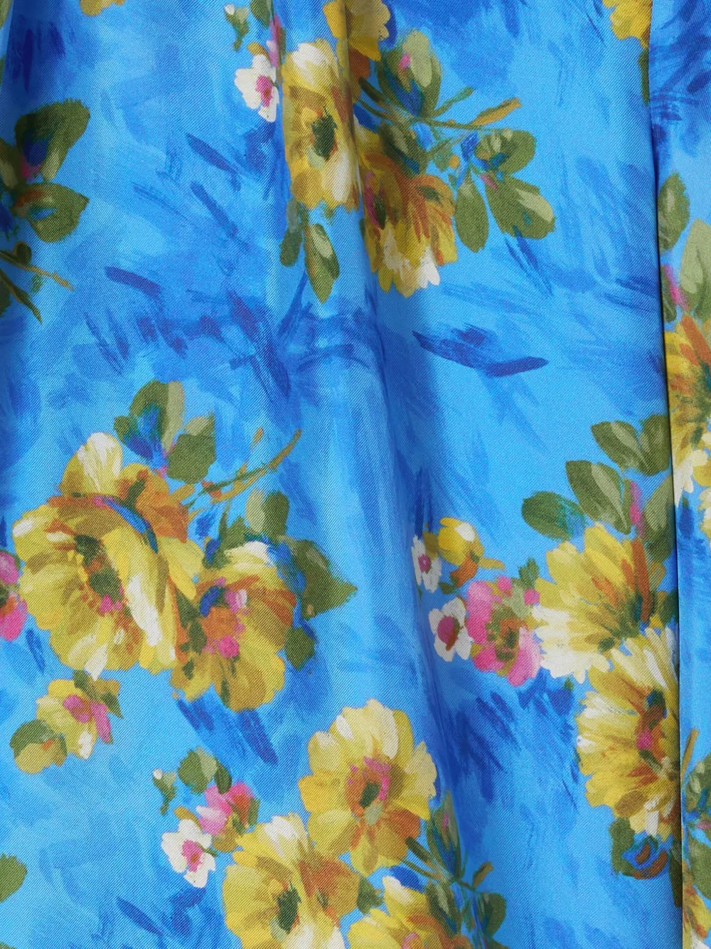 La DoubleJ Top met ballonmouwen en bloemenprint Blauw