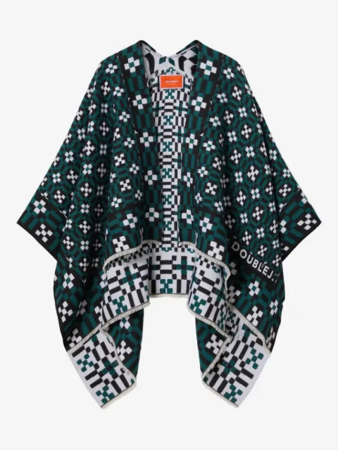 La DoubleJ geometric-pattern cape