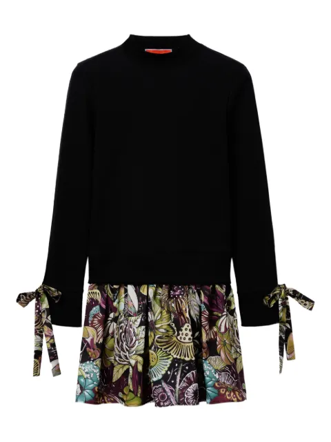 La DoubleJ floral-print mock-neck mini dress