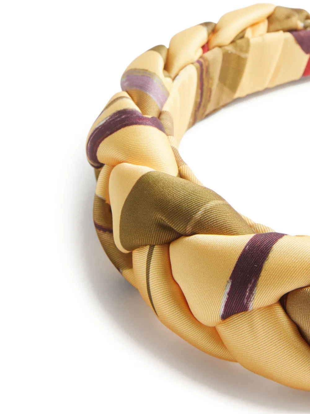 La DoubleJ Gevlochten haarband met patroon Geel