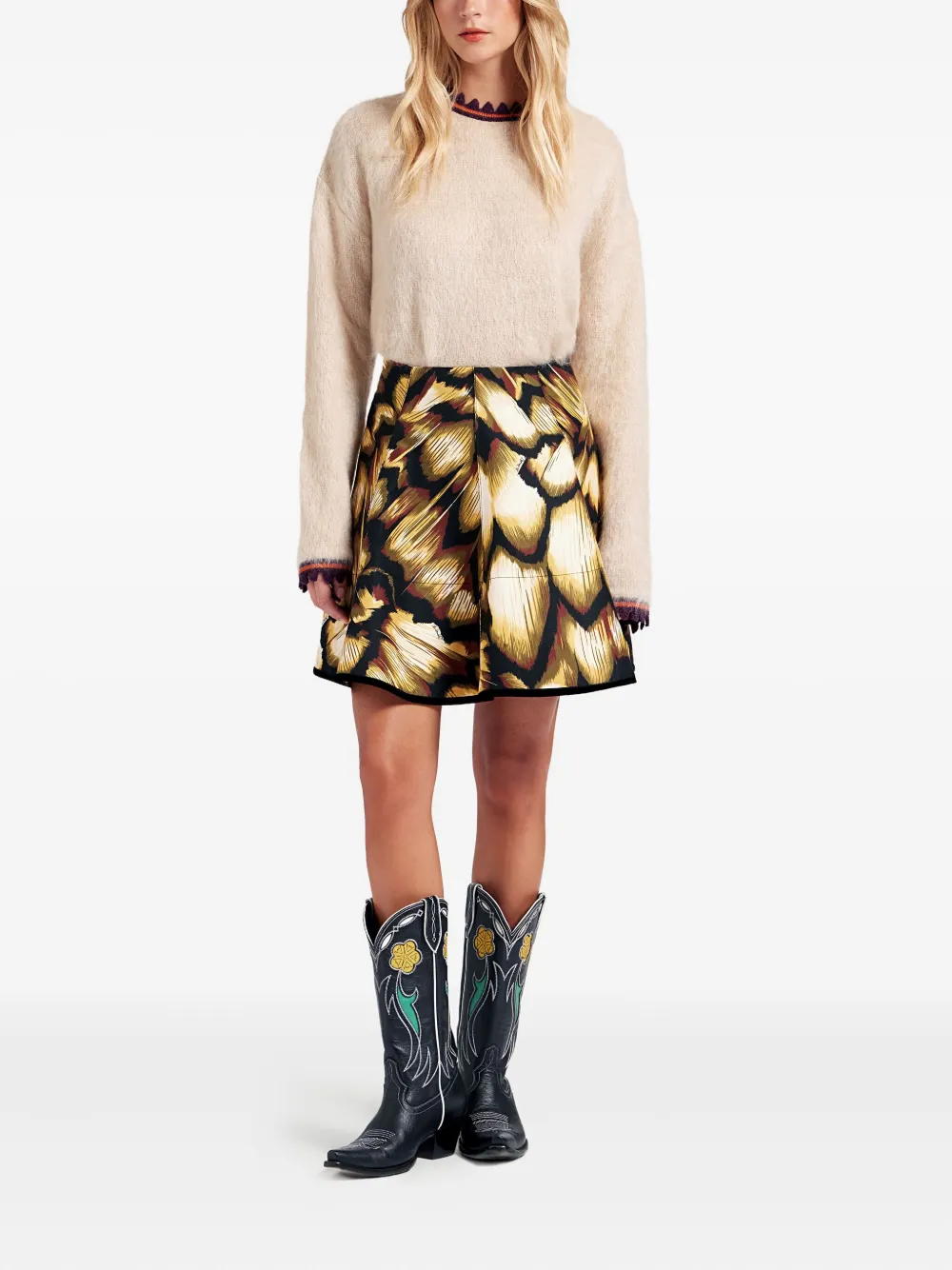 La Doublej All-over Print Mini Skirt In Multi