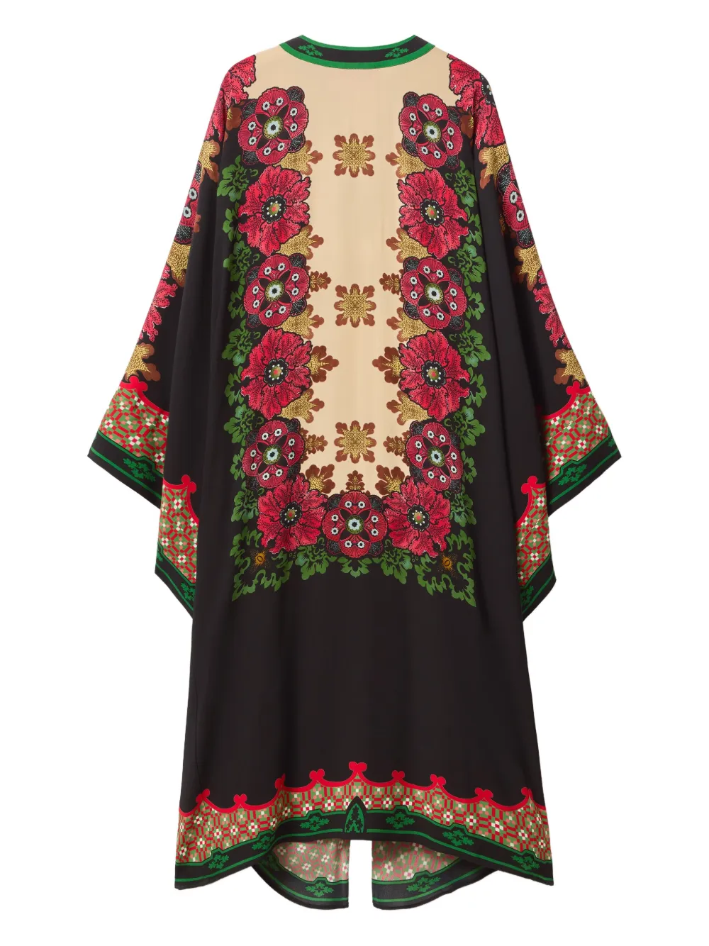 La Doublej Floral-print Asymmetric Day Dress In Red