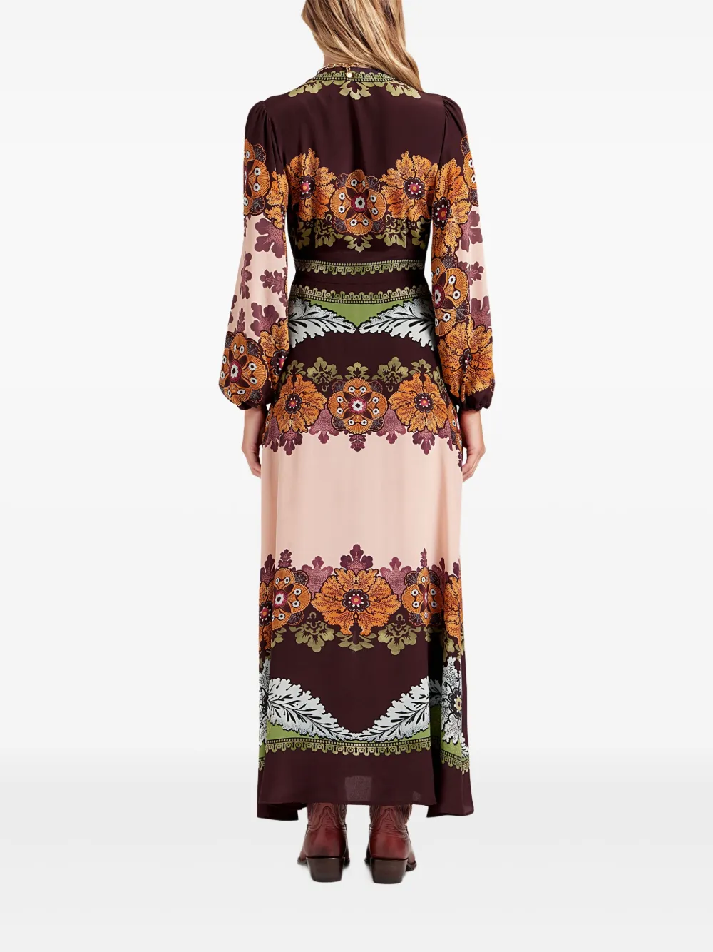 La Doublej La Double J Camerino Floral-print Silk Maxi Dress In Red