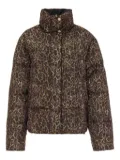 Just Cavalli leopard-print quilted jacket - Brown