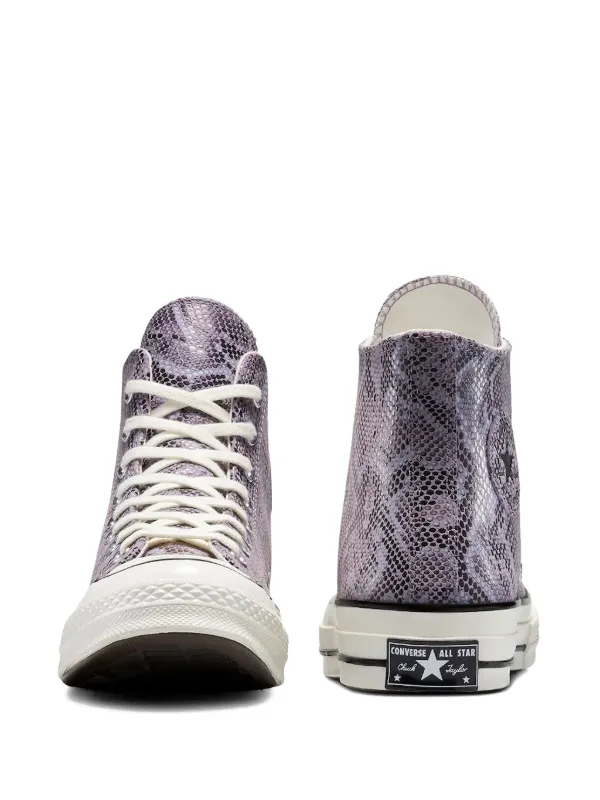Converse Baskets Montantes à Effet Peau De Serpent Violet