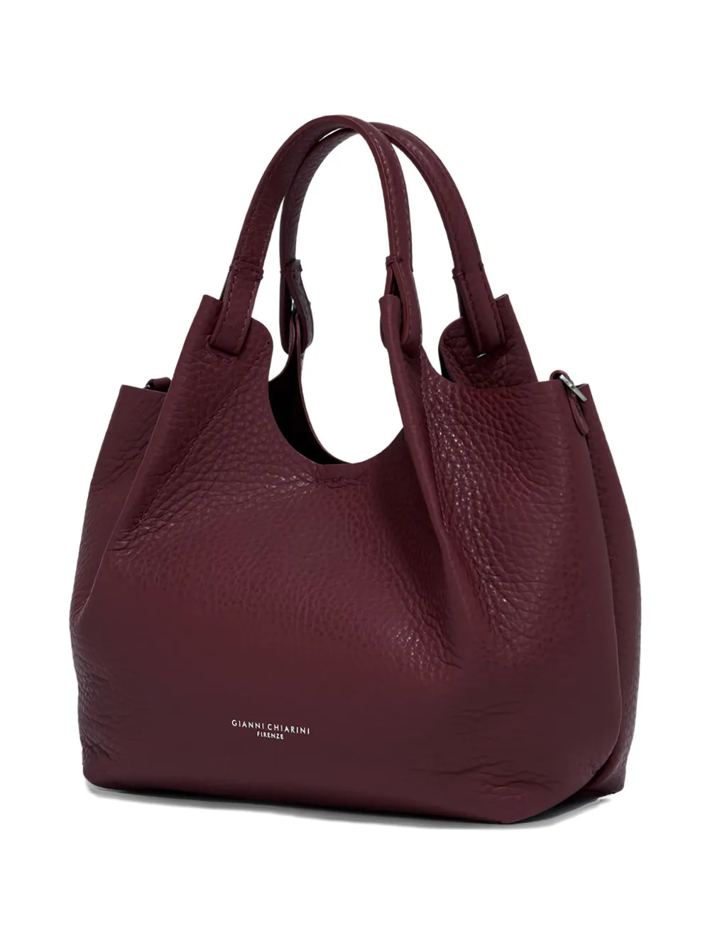 GIANNI CHIARINI Dua knotted-handle leather handbag Rood